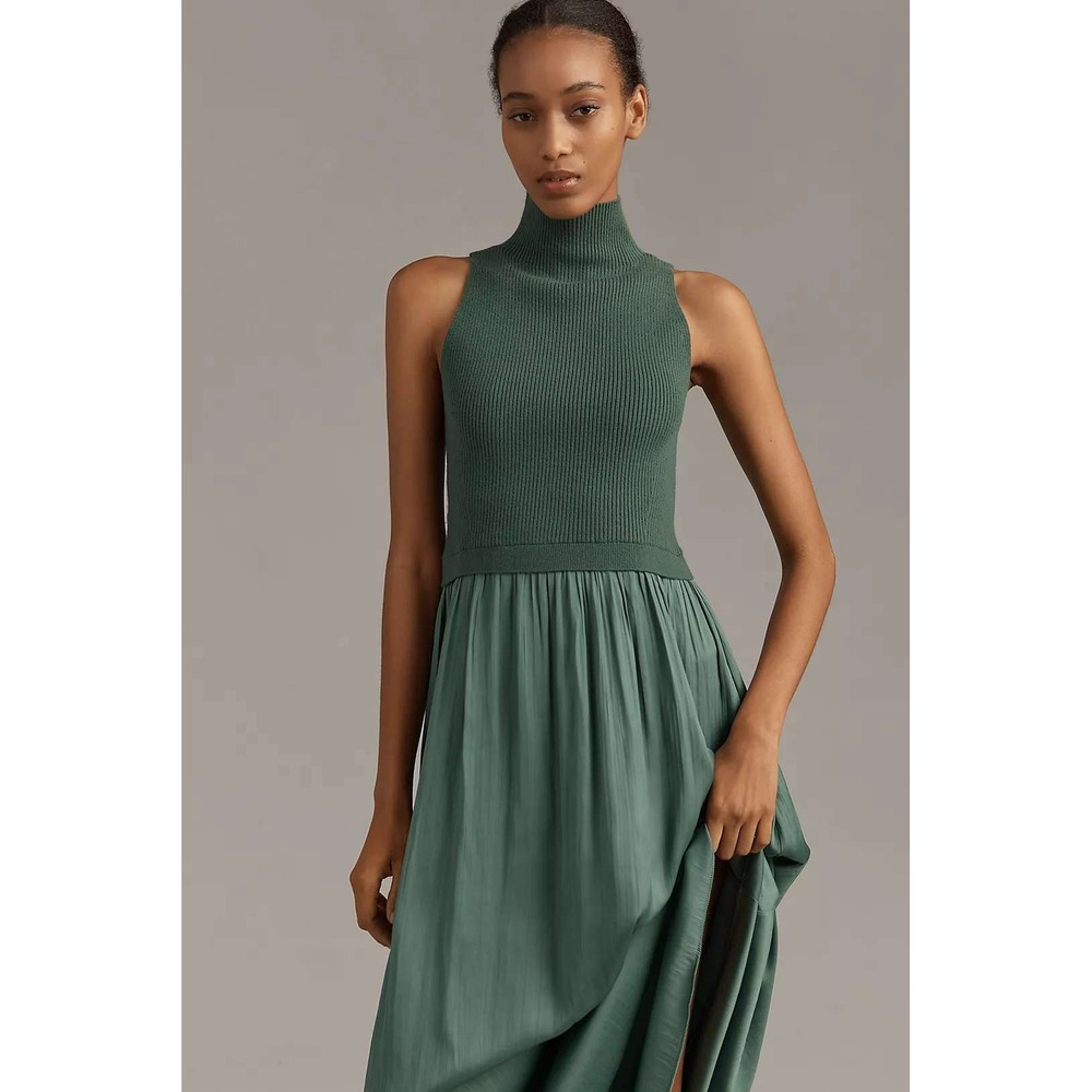 By Anthropologie - The Thea Mockable Sleeveless Midi Jumper Dress - Size Large L - Picture 3 of 13